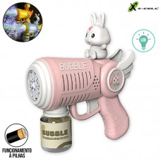 Pistola Automática de Bolhas com Led BRQ-ARM-01 X-Cell - Rosa